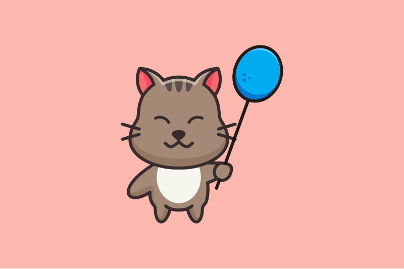 cute-cat-with-balloon-vector-design-template