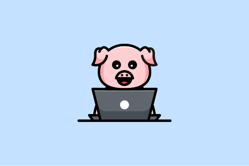 cute-pig-using-laptop-vector-design-template