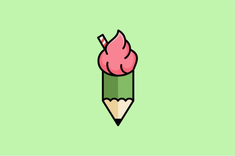 pencil-icecream-vector-design-template