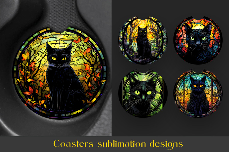 halloween-coaster-bundle-black-cat-coaster-sublimation-png