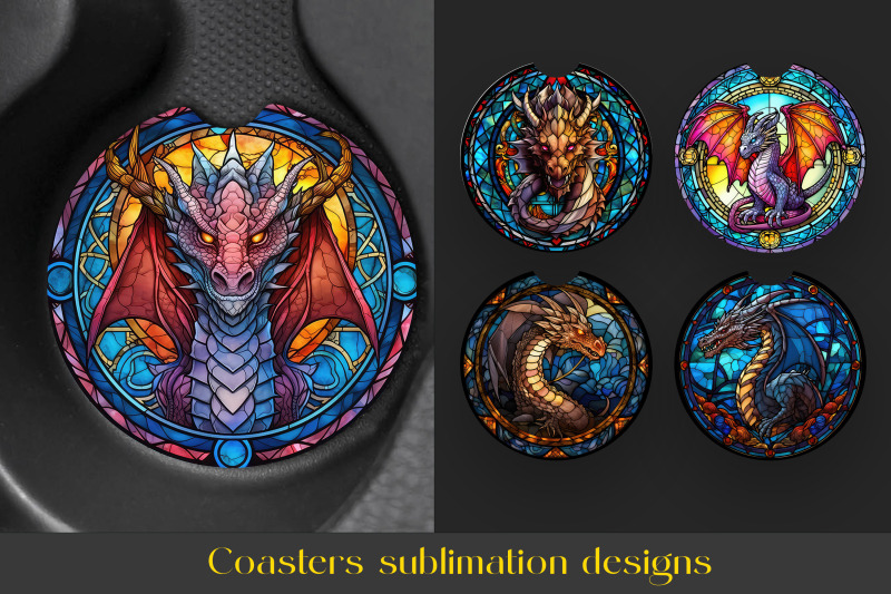 dragon-coaster-bundle-stained-glass-coaster-sublimation-png