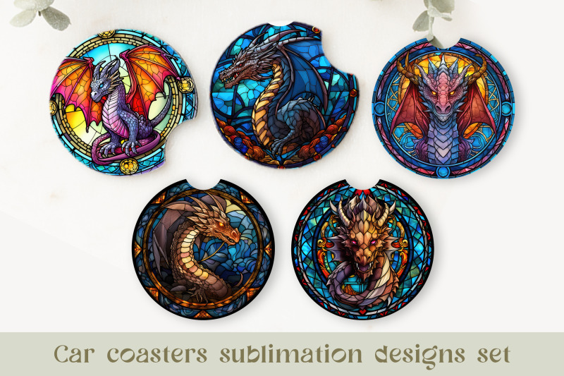 dragon-coaster-bundle-stained-glass-coaster-sublimation-png