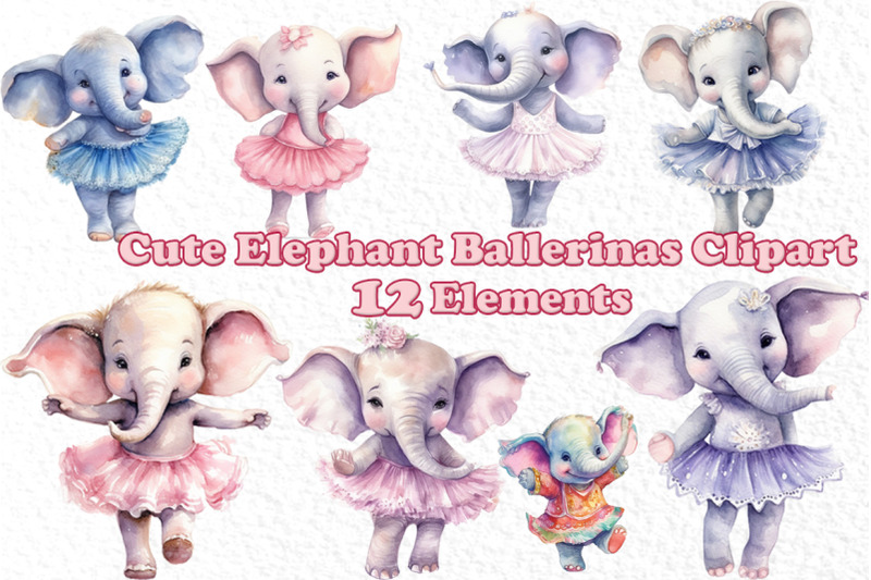 watercolor-elephants-clipart-ballerina-clipart-cute-elephant