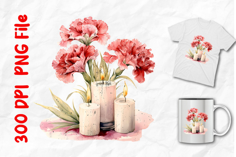 pink-carnations-and-scented-candles