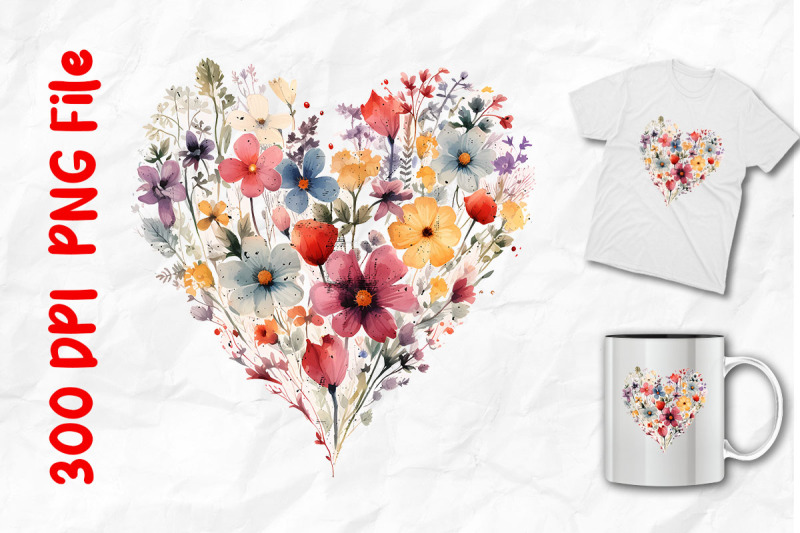 retro-vintage-wild-flowers-heart-shape