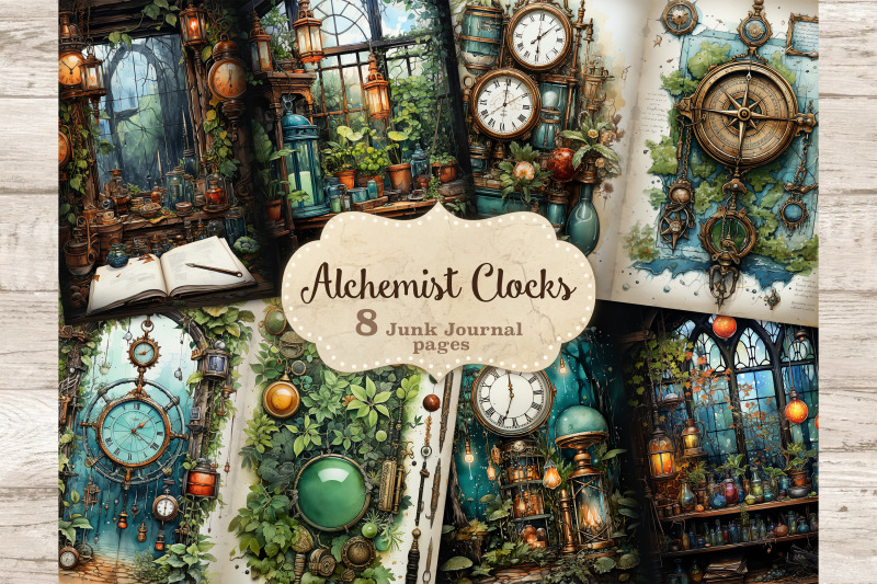 alchemist-clocks-junk-journal-pages-apothecary-ephemera