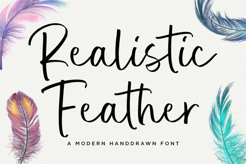 realistic-feather-font