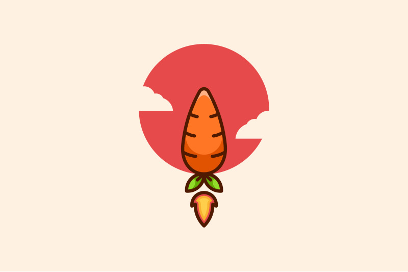 carrot-space-vector-template-design-logo