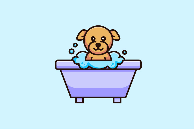 cute-dog-taking-bath-logo-vector-template-design-logo