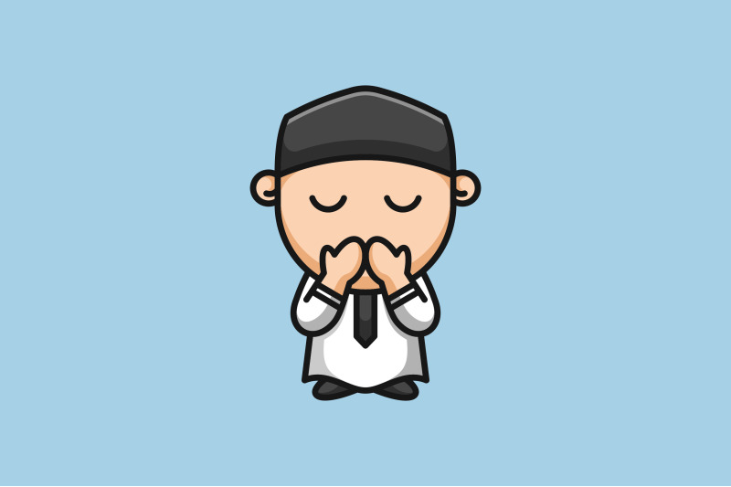 cute-muslim-baby-praying-vector-template-design