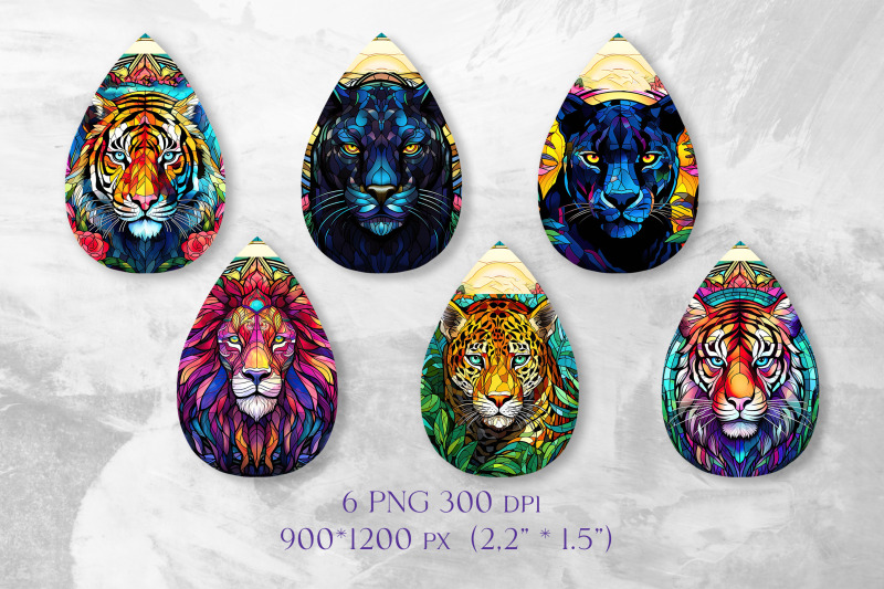 animal-earrings-sublimation-stained-glass-earring-template