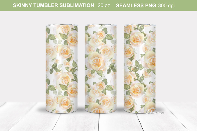 yallow-roses-tumbler-wrap-floral-tumbler-sublimation