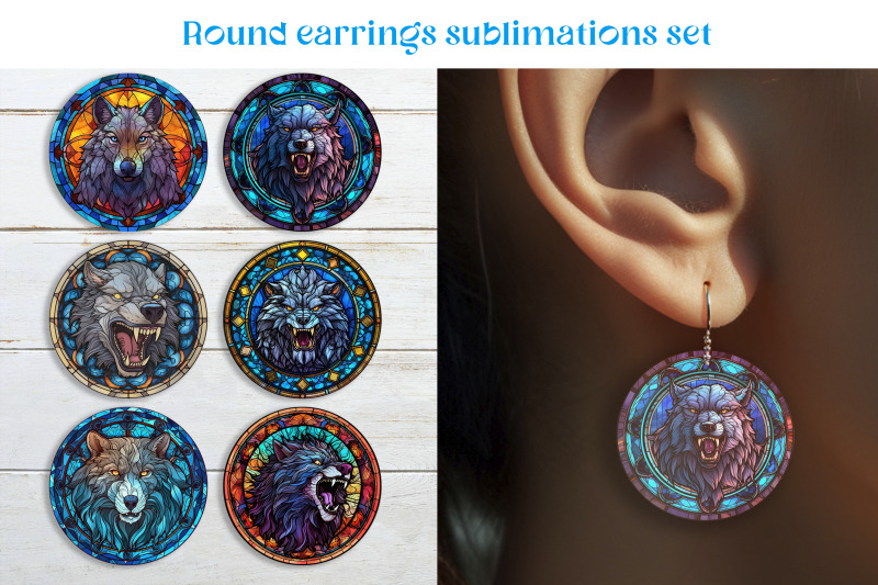 werewolf-round-earrings-sublimation-stained-glass-earring-template