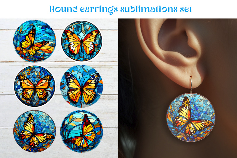 butterfly-round-earrings-sublimation-stained-glass-earring-template