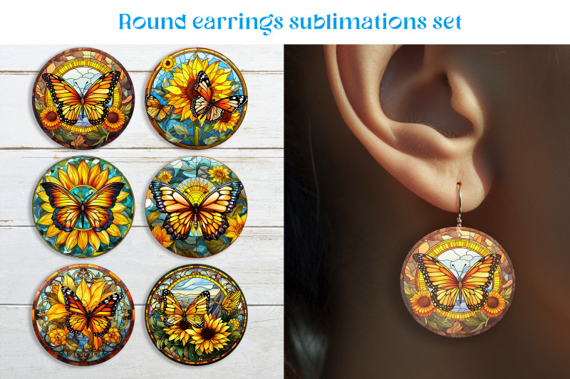 butterfly-round-earrings-sublimation-stained-glass-earring-template