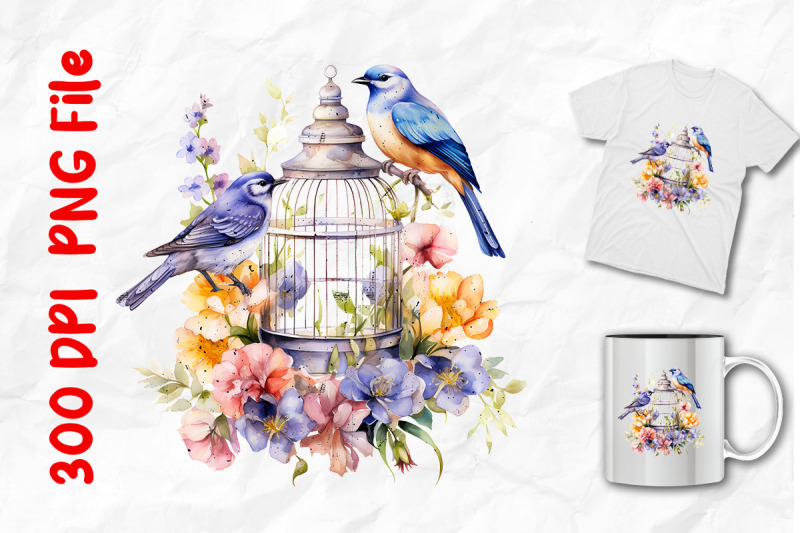 vintage-bird-cage-and-wild-flowers