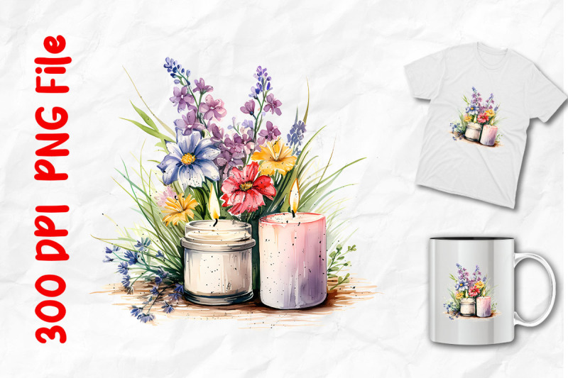 vintage-candles-wild-flowers