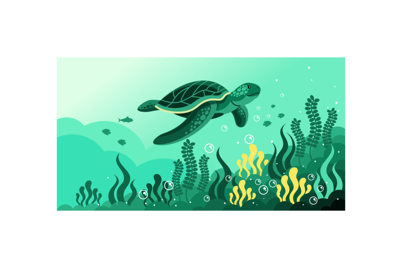 turtle-sea-vector-illustration