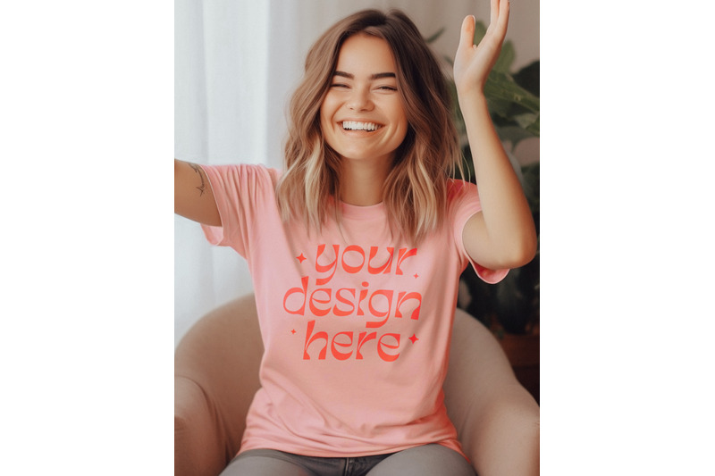 bella-canvas-tshirt-bella-canvas-3001-pink-shirt-pink-mockup-female