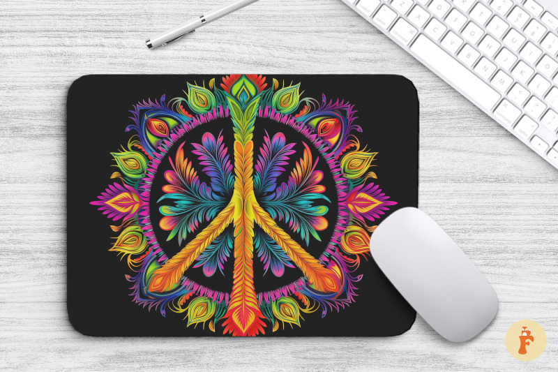 mouse-pad-peace-symbol-vibrant-color