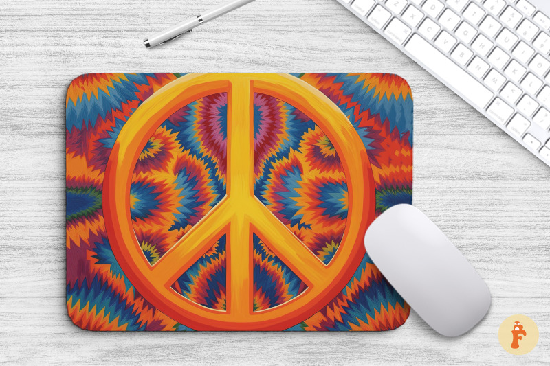 mouse-pad-peace-sign-retro-style