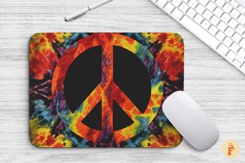 mouse-pad-peace-symbol-tie-dye