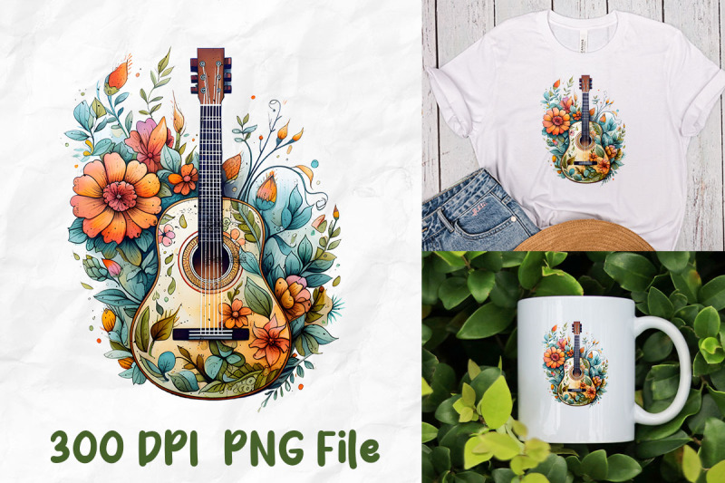 retro-hippie-guitar-and-flowers