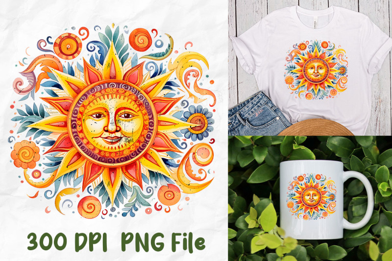 retro-hippie-sun-and-flowers-pattern