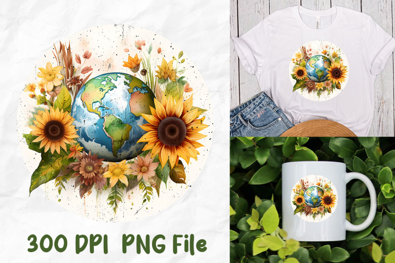 retro-hippie-planet-earth-sunflowers