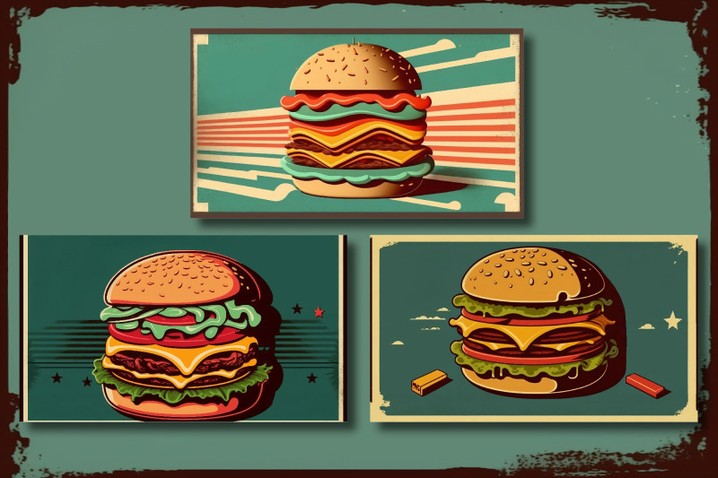 retro-poster-with-burgers-vintage-art