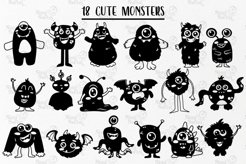 cute-black-monsters-svg-cute-halloween-svg-clipart-monster-svg-s