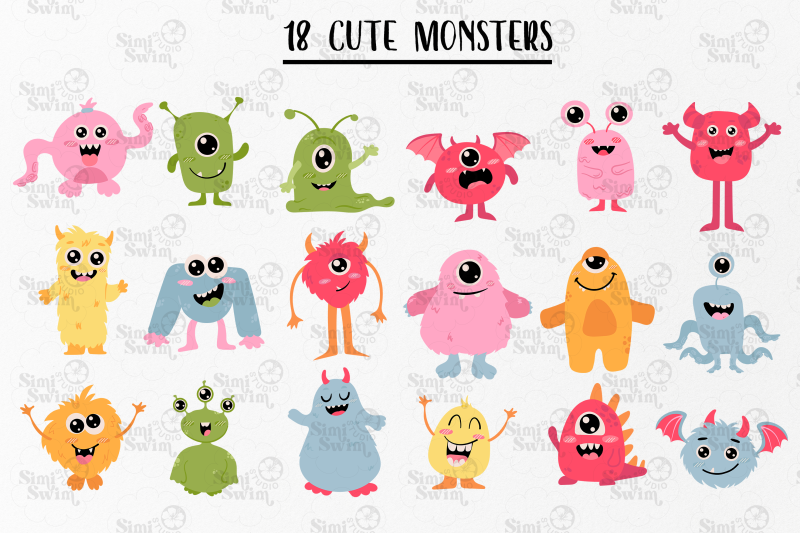 cute-pastel-monsters-svg-cute-halloween-svg-clipart-colorful-monst