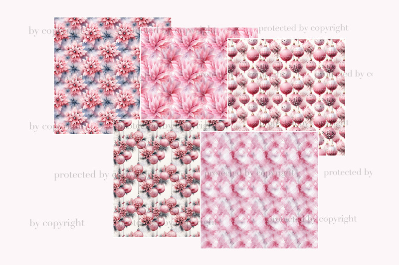 pink-christmas-digital-paper-xmas-seamless-pattern-bundle