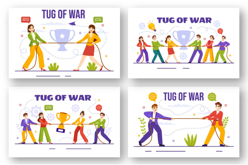 8-tug-of-war-vector-illustration