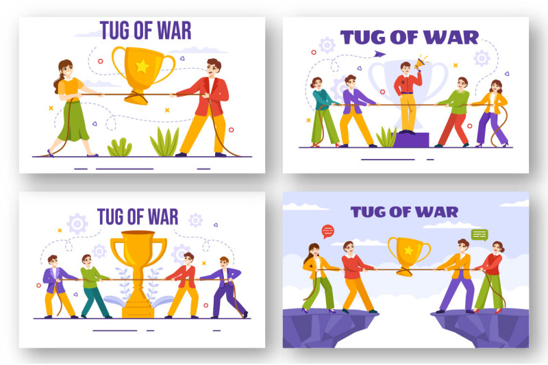 8-tug-of-war-vector-illustration