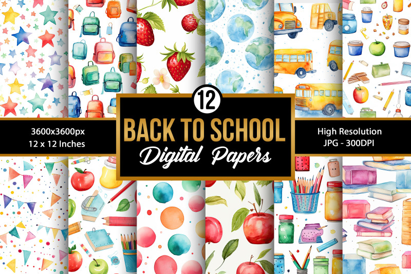 back-to-school-watercolor-digital-papers