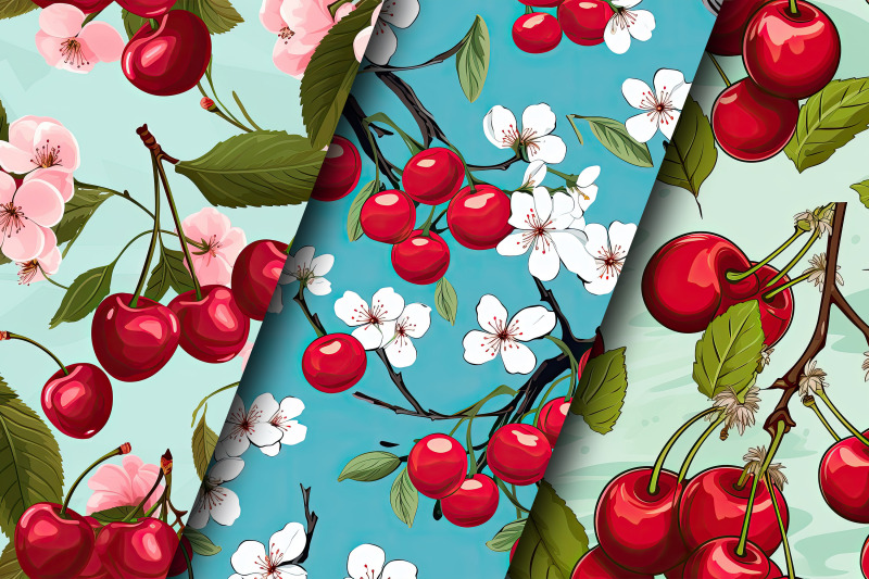 cherries-floral-garden-seamless-pattern-digital-papers