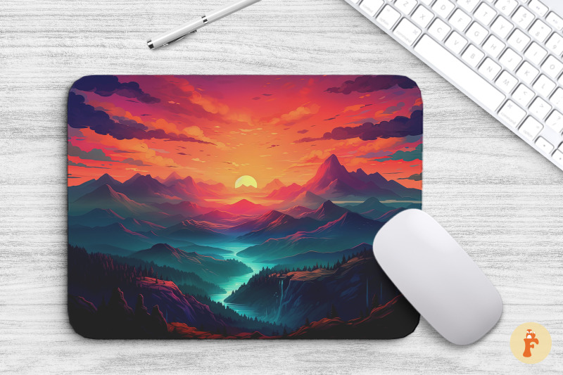 vibrant-mountain-sunset-mouse-pad