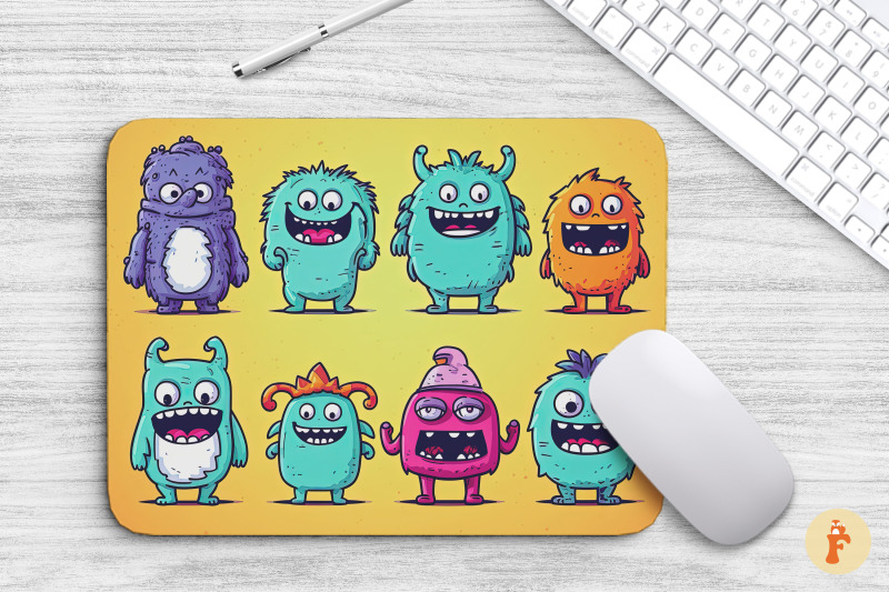 cartoon-doodle-of-monsters-mouse-pad