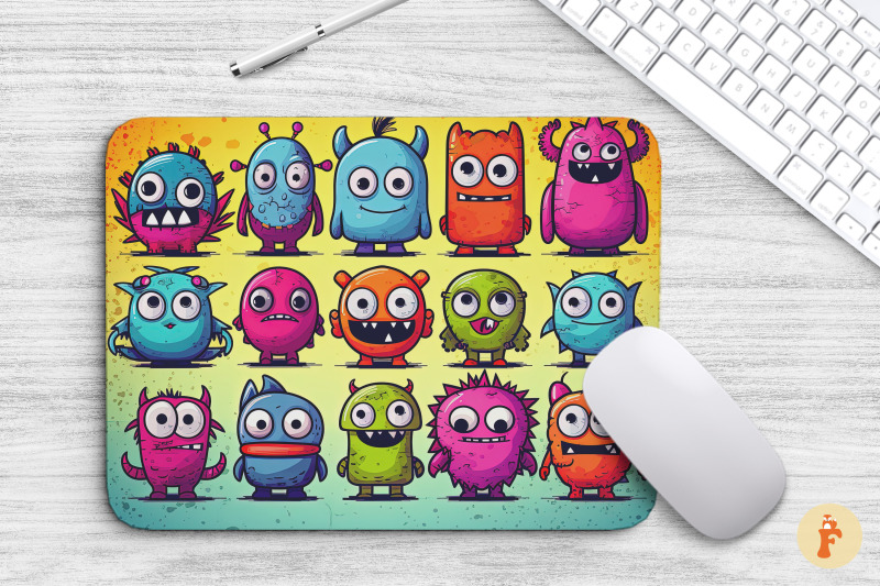 cute-cartoon-monsters-mouse-pad