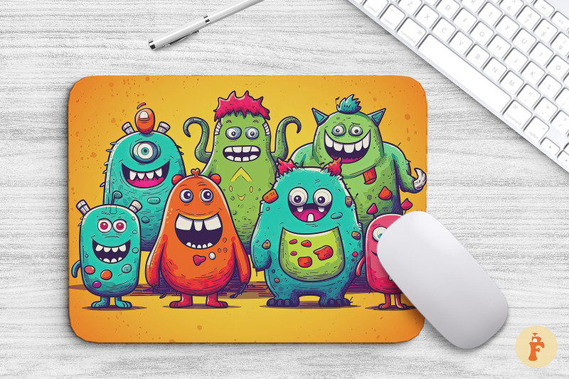 cute-family-monsters-mouse-pad