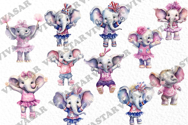 watercolor-elephants-clipart-cheerleaders-clipart