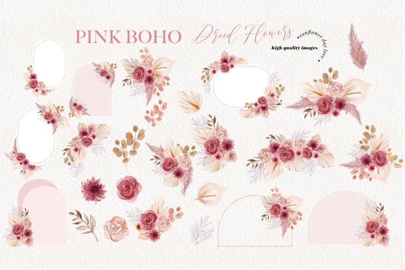 pink-boho-dried-floral-pampas-grass-clipart-dusty-pink-dried-flowers