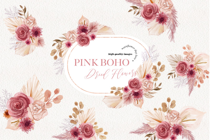 pink-boho-dried-floral-pampas-grass-clipart-dusty-pink-dried-flowers