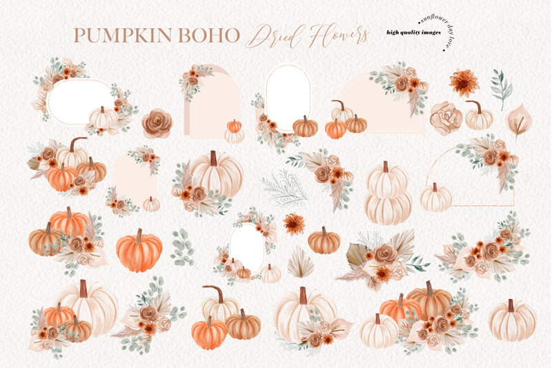 pumpkin-dried-floral-pampas-grass-clipart-little-pumpkin