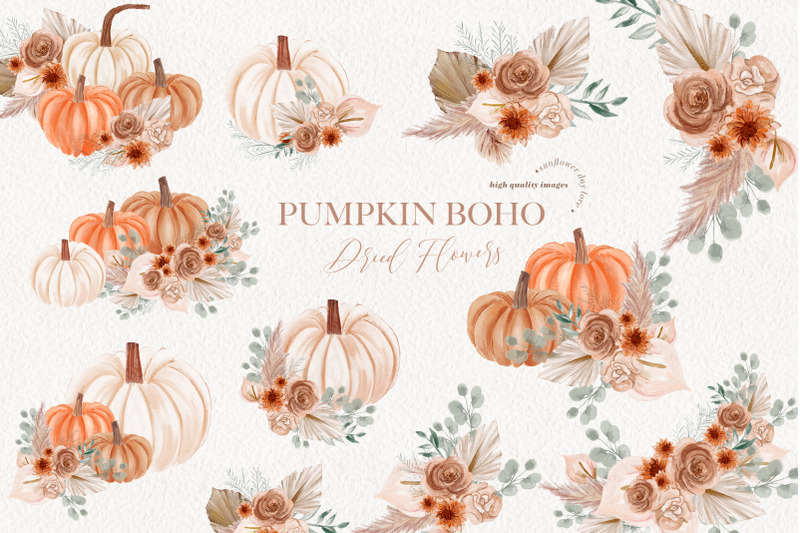 pumpkin-dried-floral-pampas-grass-clipart-little-pumpkin