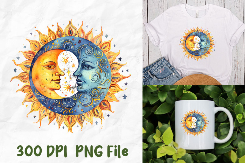 retro-hippie-sun-and-moon-pattern