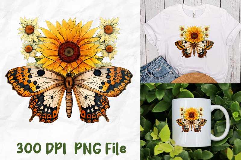 hippie-moth-sunflowers-retro-vintage