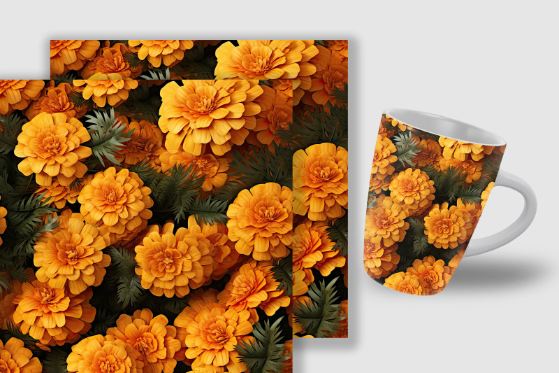 3d-marigold-flowers-seamless-patterns