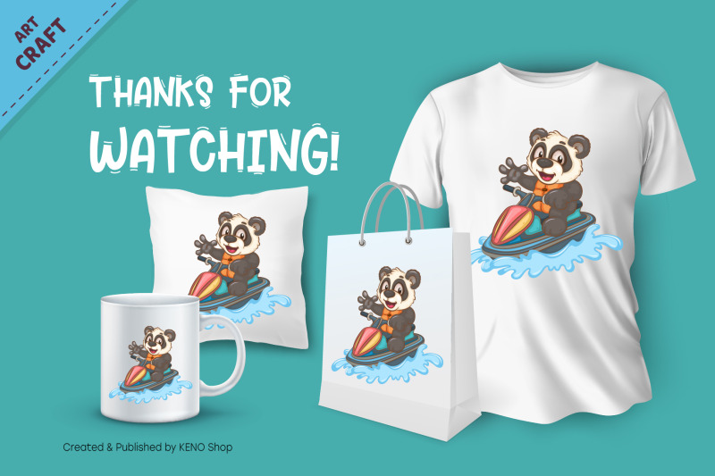 cartoon-panda-on-jet-ski-animal-art